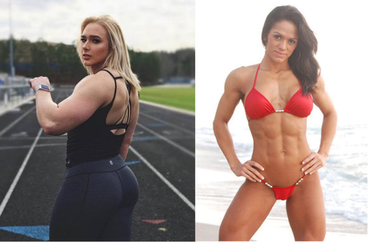 (R) Charity Witt, a strongwoman and (L) Soleivi Hernandez, a bodybuilder, differ in body images and strength.