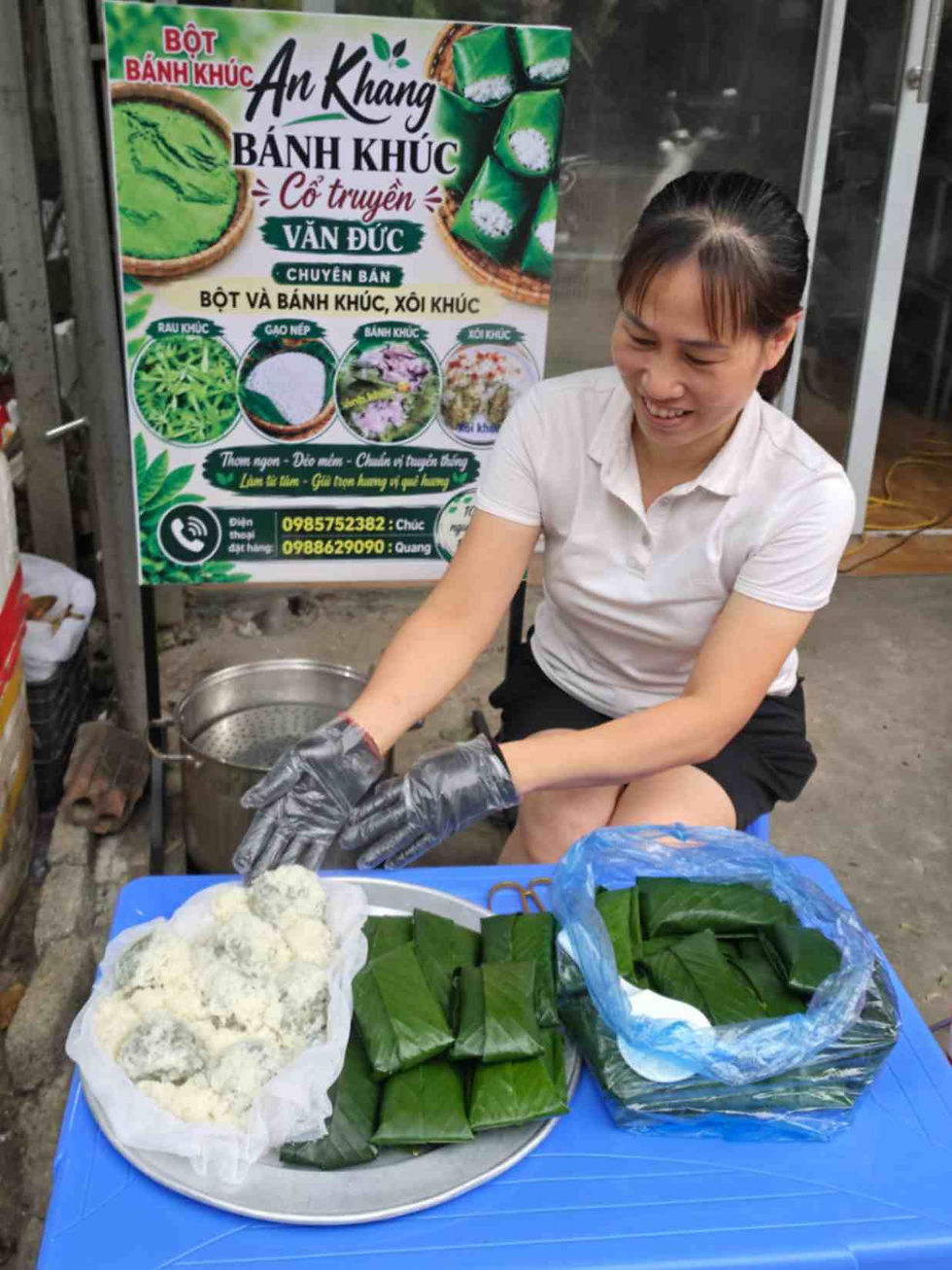 Bánh khúc An Khang Văn Đức mời bà con