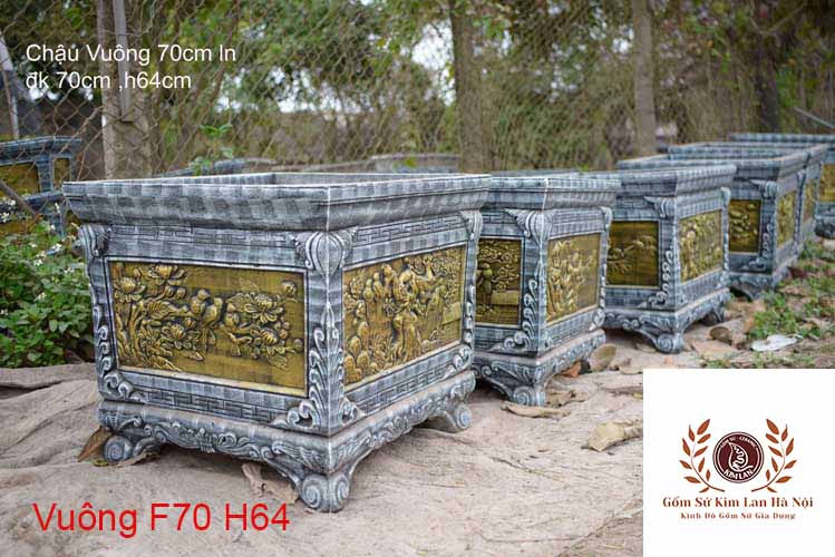 Chậu xi măng vuông F70 H64