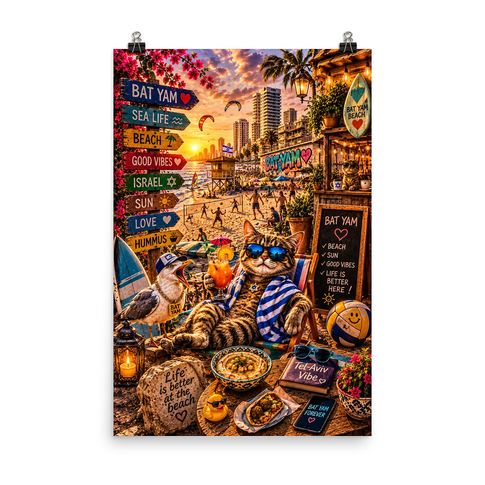 Poster BAT YAM — La vie est plus belle à la plage