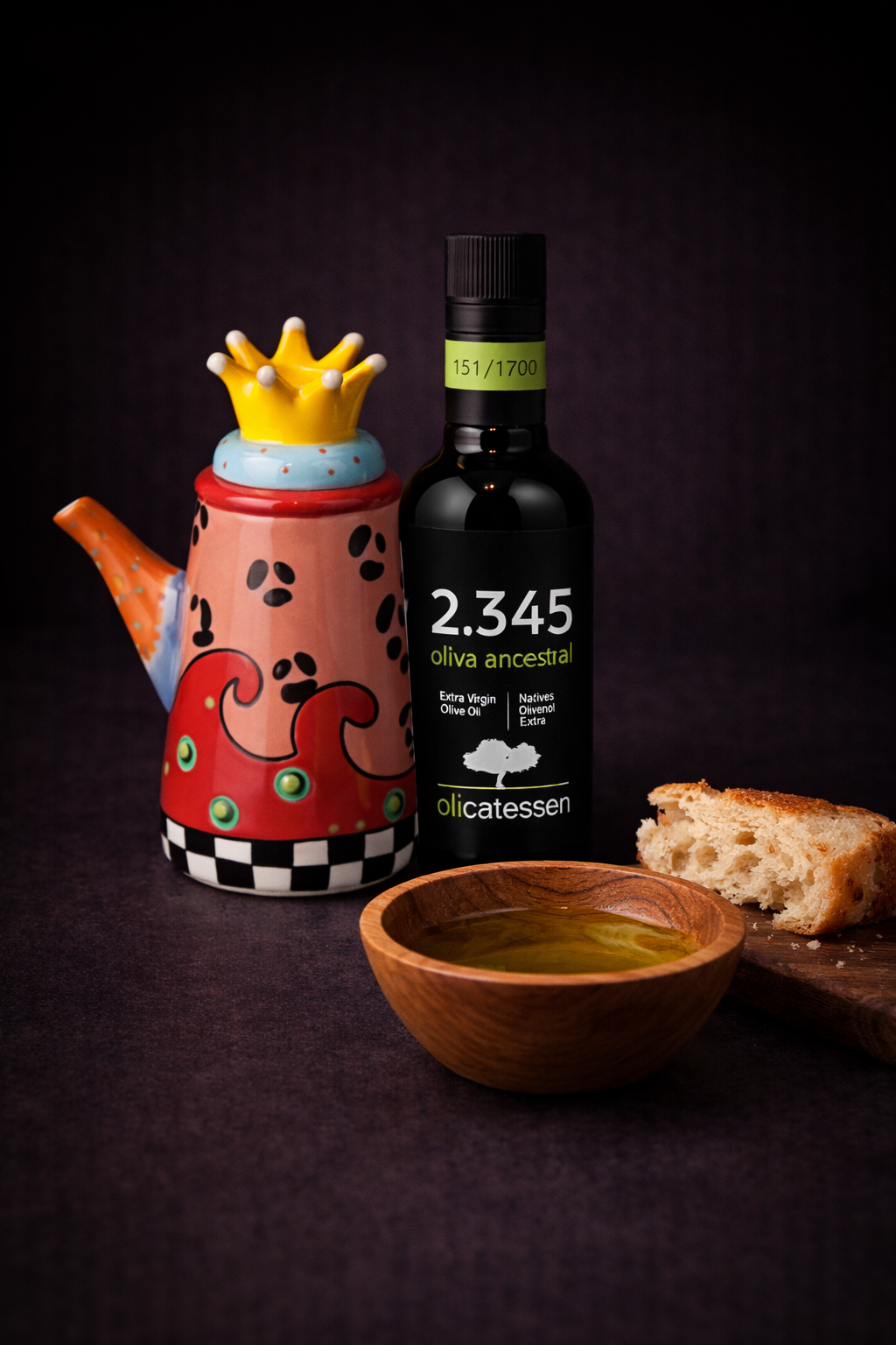 Coffret dégustation – Verseur d’huile, huile d’olive & bol artisanal