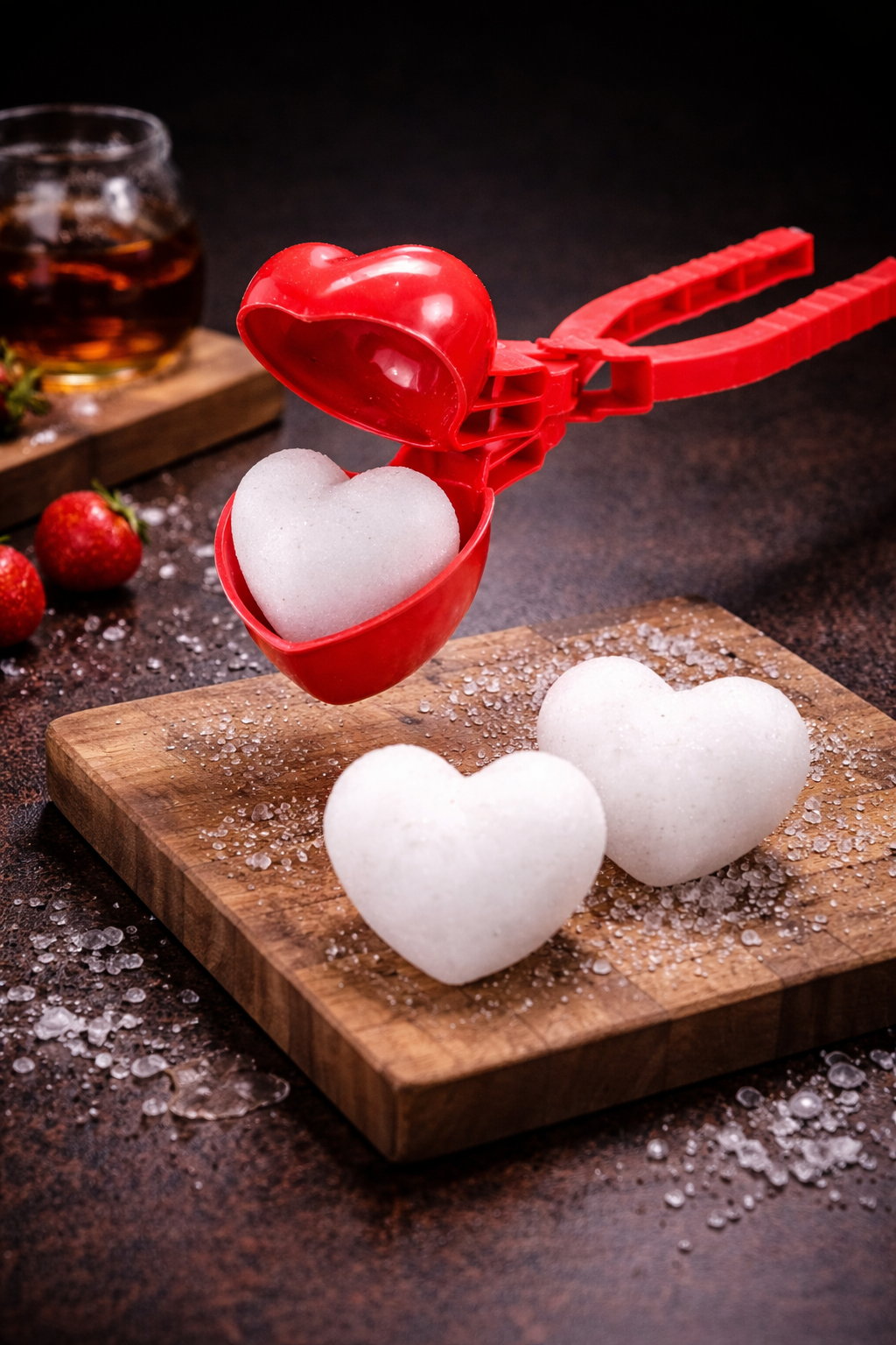 🟩 Lot de 2 fabricants de boules de neige en forme de cœur