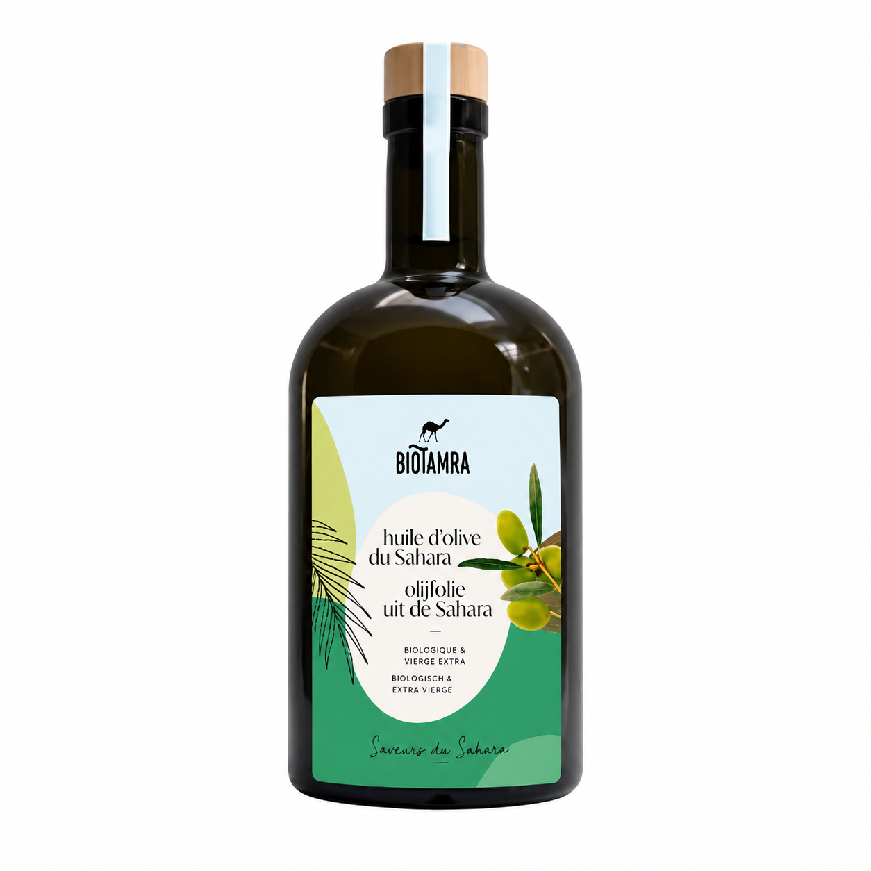 Huile d’olive Biotamra – sur fond blanc