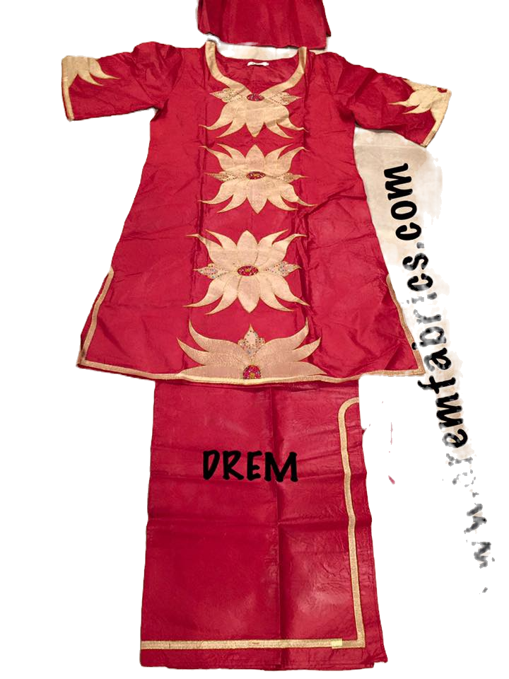 AFTP30 African clothing. African three pieces set include blouse, wrapper and sc