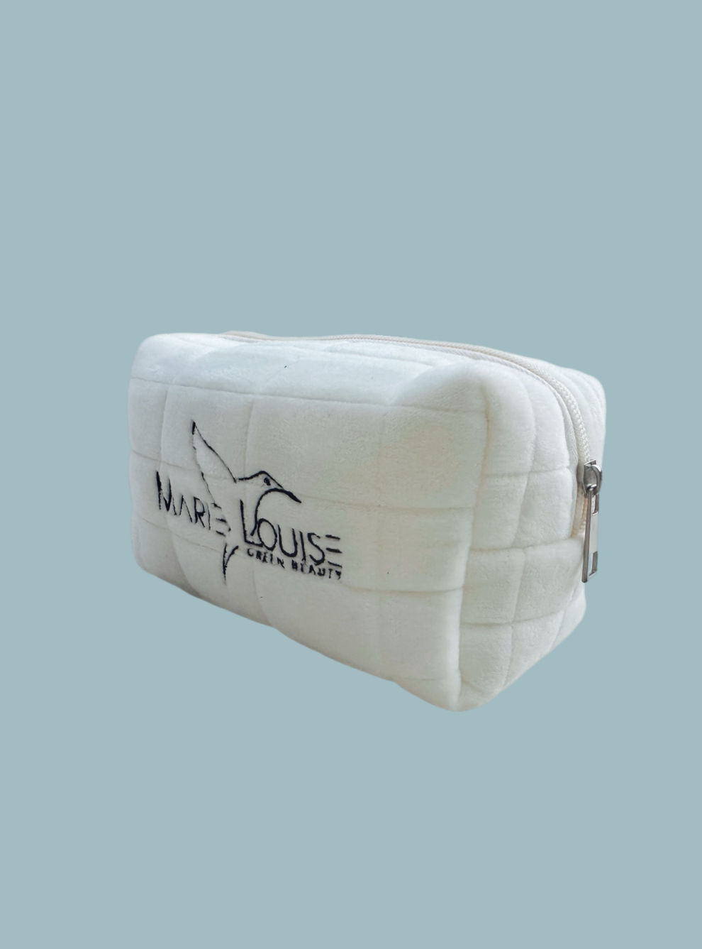 Trousse cosmétique en velours blanche