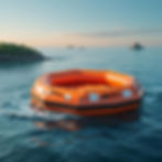 A picture of christian widowhood grief and rebuilding life after loss by moving forward into stability with support and guidance, bringing the life raft to shore.