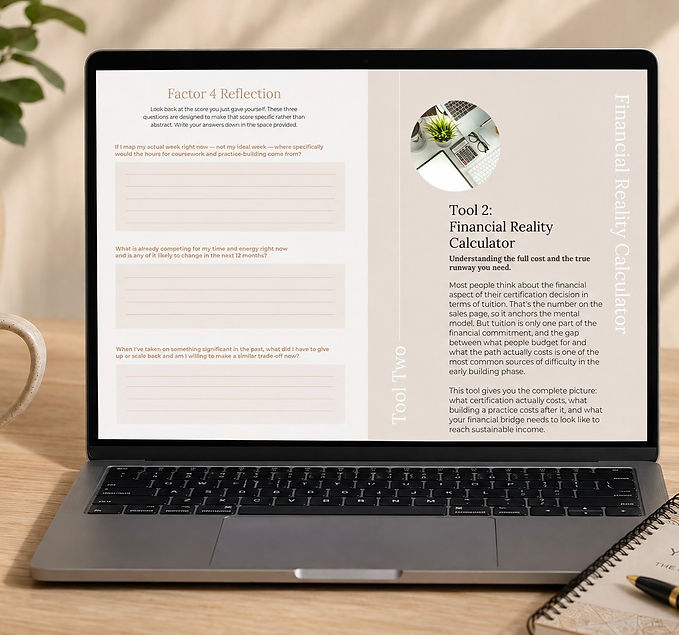 Workbook pages viewed on laptop screen
