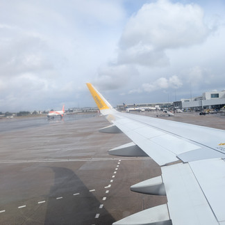 a rainy morning picture from the plane at Birmingham airport