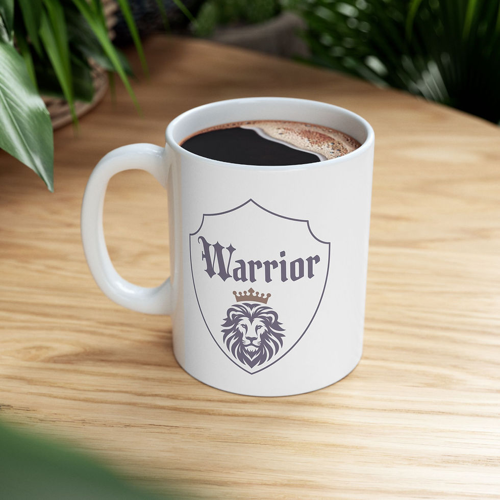 Thumbnail: Warrior Lion - White Ceramic Mug