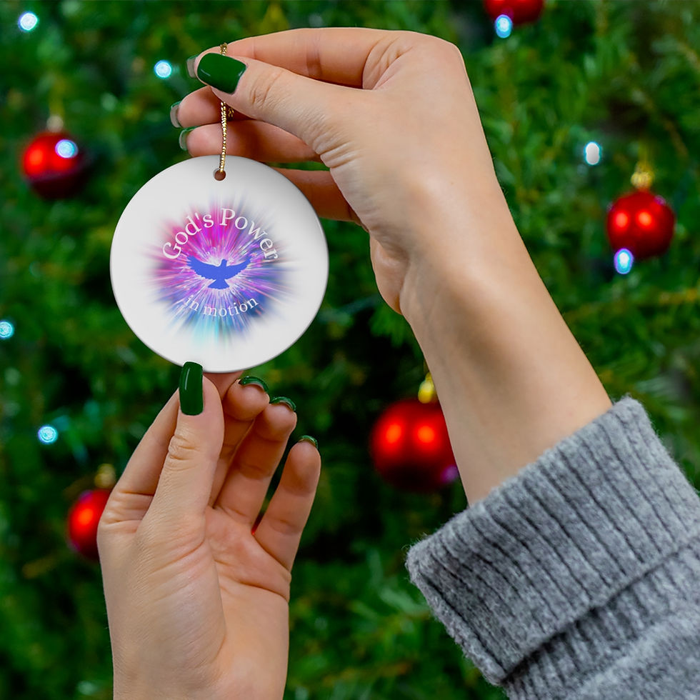 Thumbnail: God's Power in Motion - Ceramic Christmas Ornament