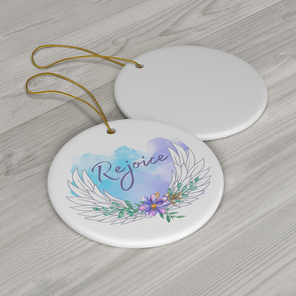 Thumbnail: Rejoice White Ceramic Christmas Ornament