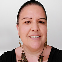 bald woman smiling