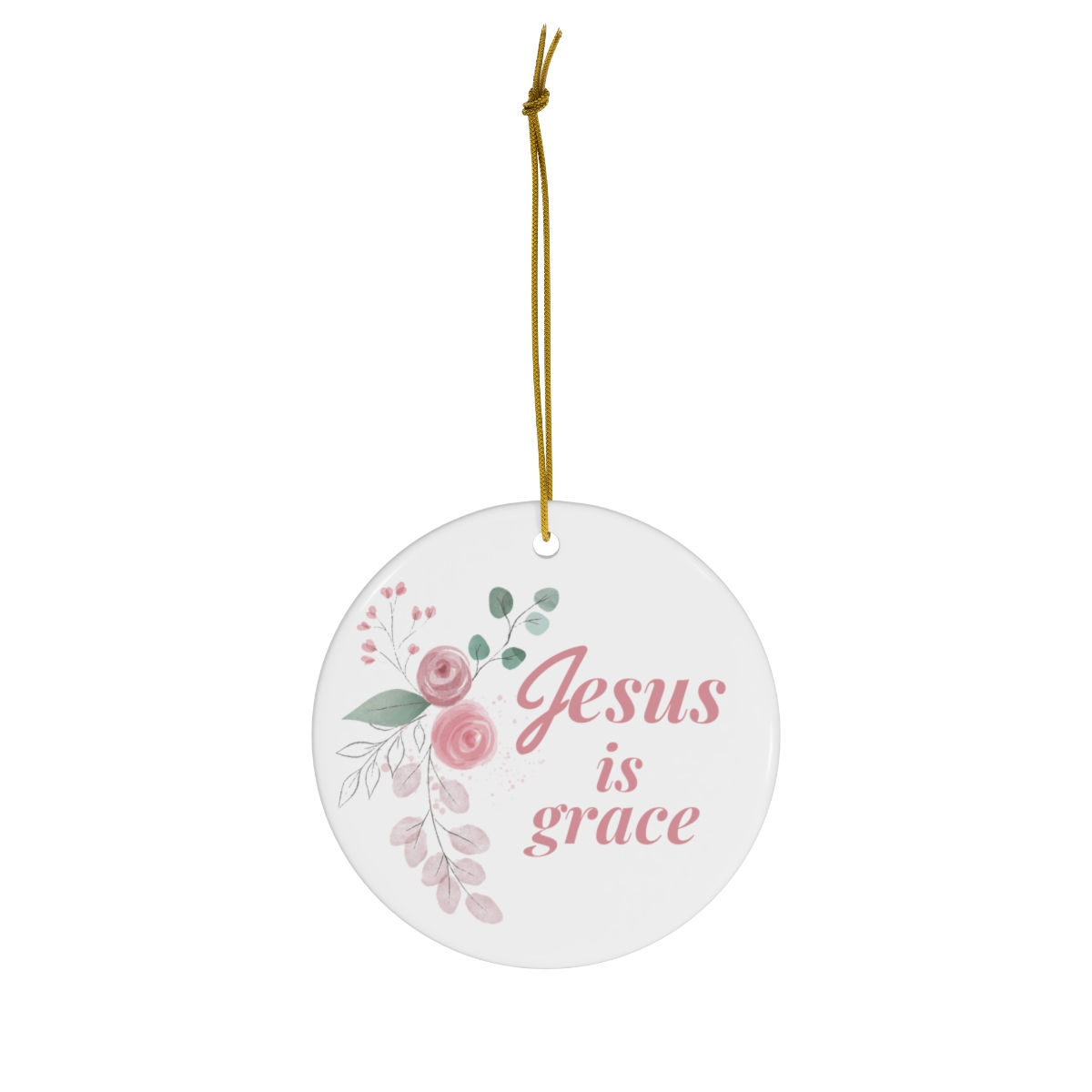 Jesus is Grace Christmas Ceramic Ornament