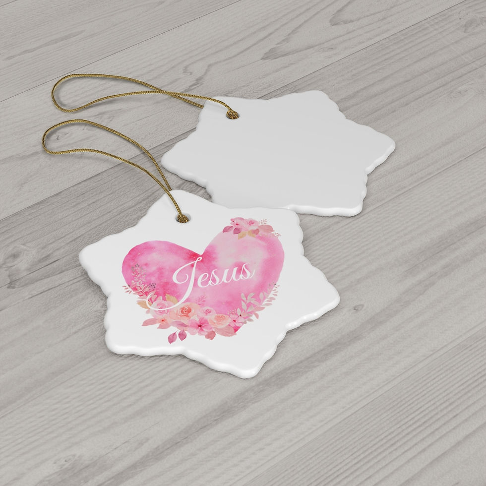 Thumbnail: Heart of Jesus - White ceramic ornament in 2 shapes
