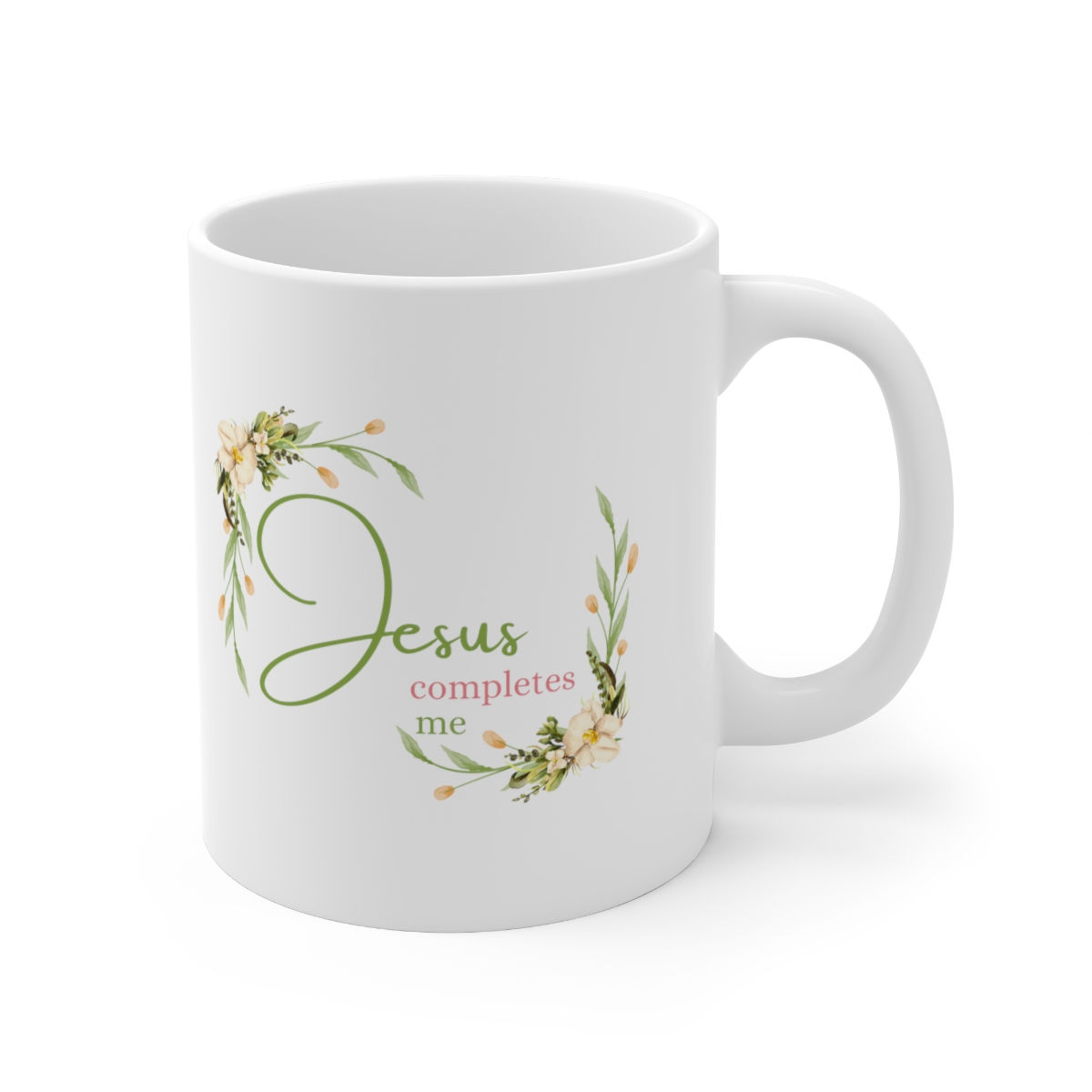Jesus Completes Me - White Ceramic Mug