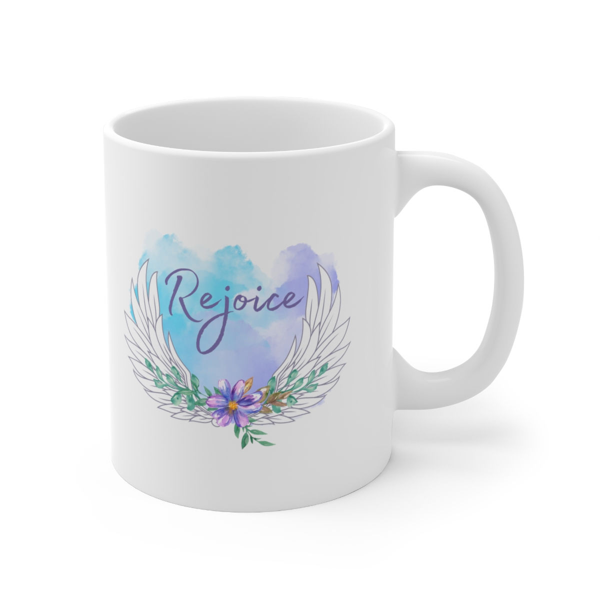Rejoice White Ceramic Mug