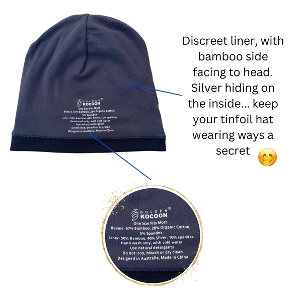 HALSA EMF Protection Hat, Faraday Beanie. Anti Radiation, EMF RF Radiation Shielding Silver Fabric Lined., Pink