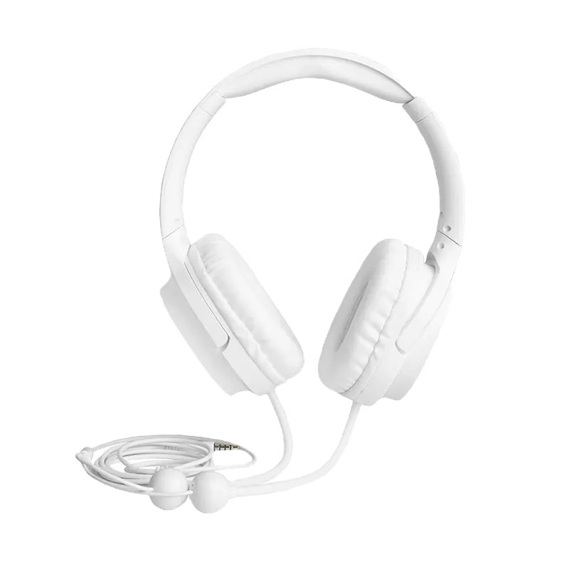 iBrain Air Tube Over Ear Headphones 3.5mm - White