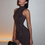 Thumbnail: Turtleneck Sleeveless Sexy Mini Dress for Women 