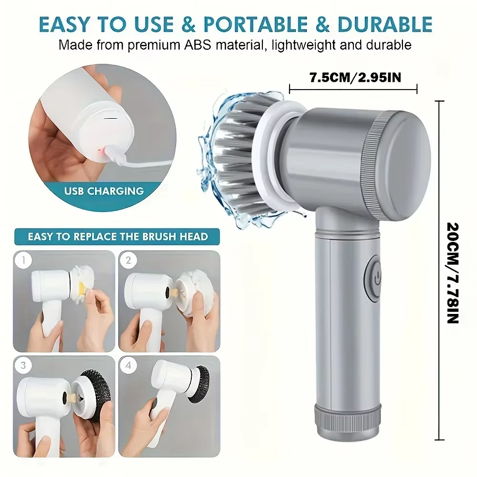 Thumbnail: Electric (Cordless) Spin Scrubber with 6 Replaceable Brush Heads