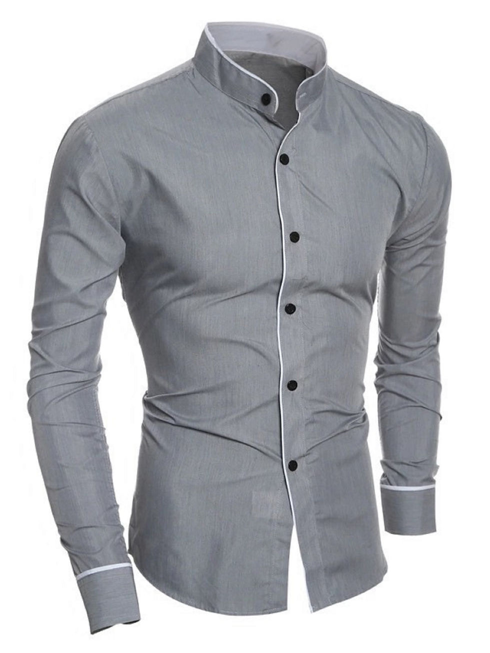 Thumbnail: Men's Long-Sleeved Solid Color Shirt