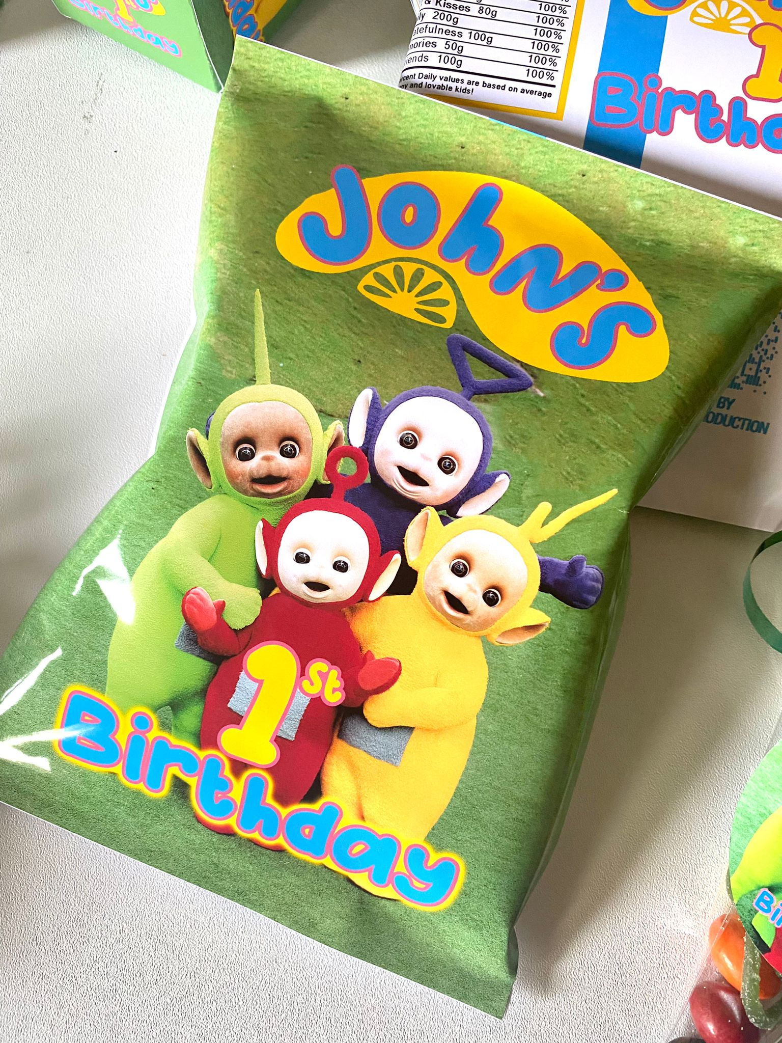 custom personalised crisp packets/chip bags