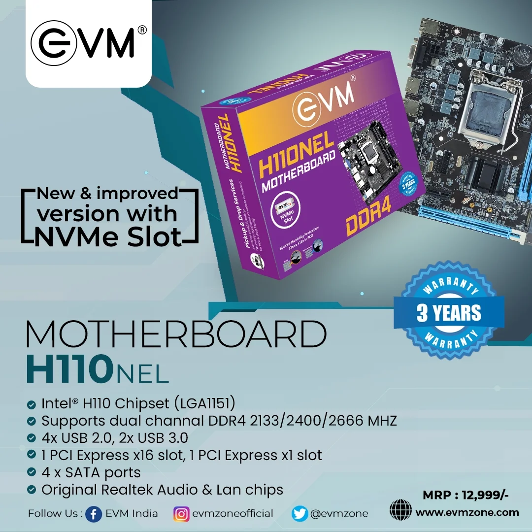 EVM H110-DDR4 MOTHERBOARD WITH NVME SLOT