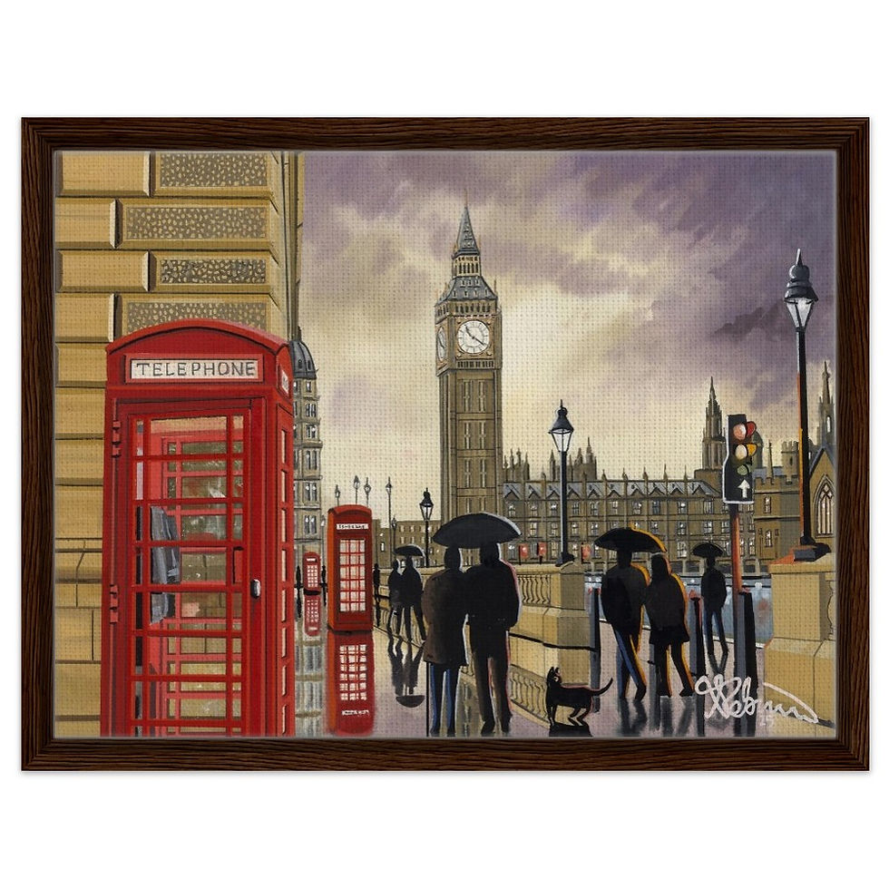 Thumbnail: London, Big Ben Houses Of Parliament Framed Canvas Print. Landmark Wall Art