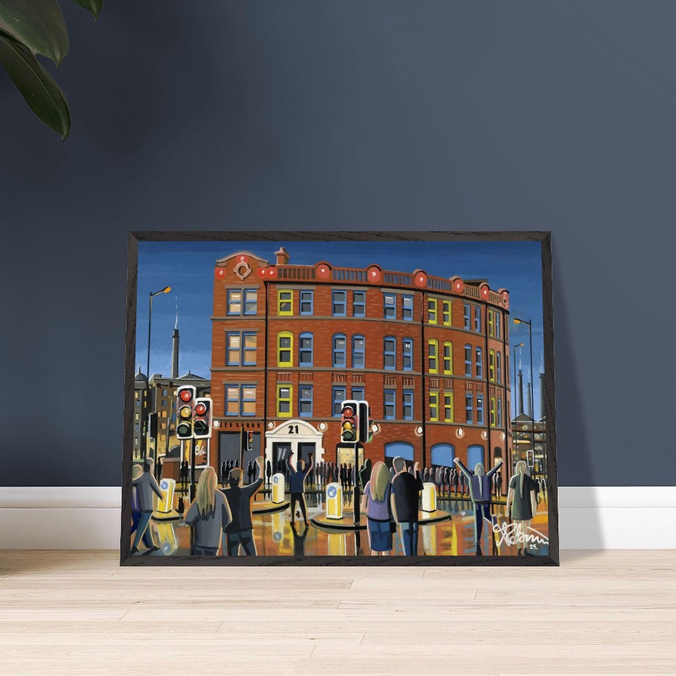 Thumbnail: Manchester Hacienda Cityscape Landmark Framed Art Poster. Museum Quality Paper