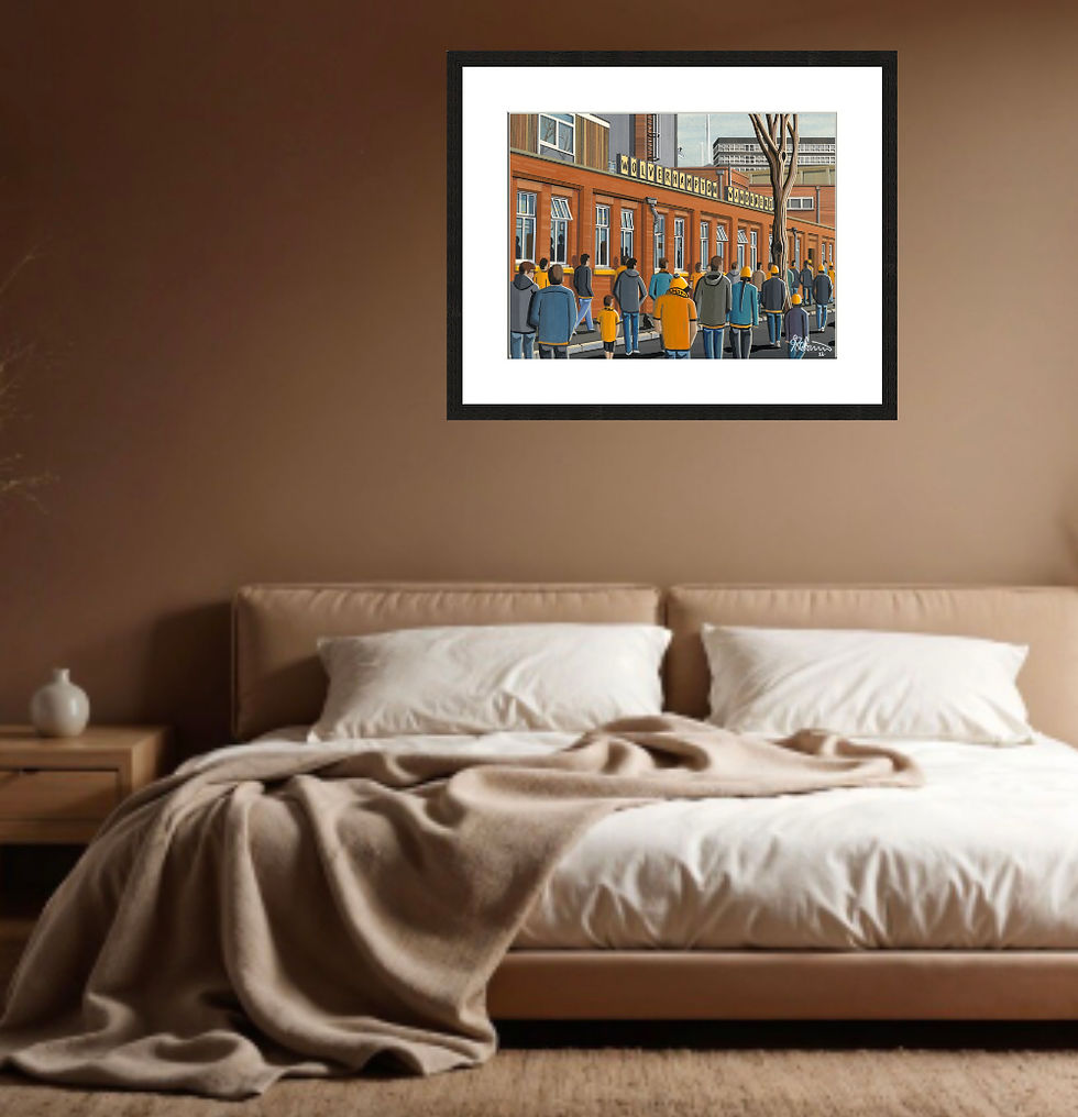 Thumbnail: Wolverhampton Wanderers Wolves FC framed football club stadium fine art print by Andrew Robinson art andrewrobinsonart