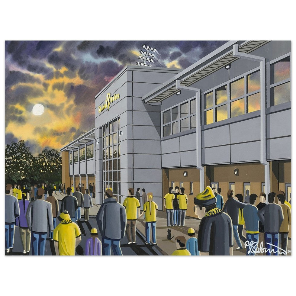 Thumbnail: Burton Albion FC Pirelli football Stadium By Artist Andrew Robinson andrewrobinsonart.com, Andrew Robinson art .Framed Fine Art Prints, Posters, Canvas Prints, Framed canvas prints, Ceramic Mugs etc sport, football, rugby, NFL
