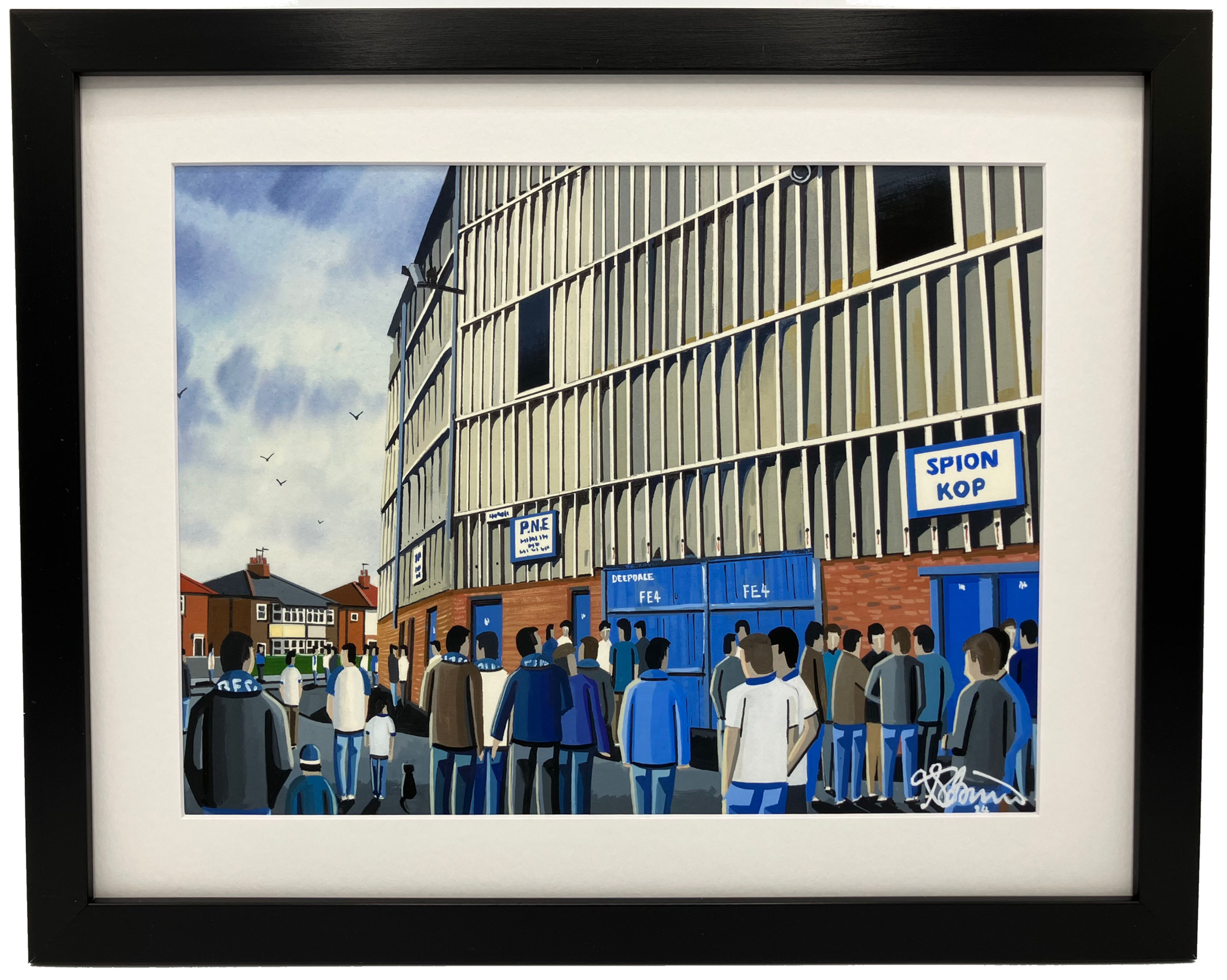 Preston North End F.C, Retro Deepdale football stadium art print, poster,canvas printFramed canvas and posters & mugs etc. Art print by artist Andrew Robinson. Andrewrobinsonart.com