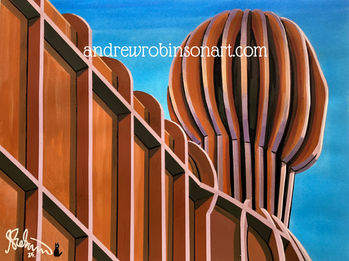 Angel Of The North Urban landscape cityscape. Ready to hang framed & mounted fine art print. Ideal wall art memorabilia gift for birthdays, Christmas, Father’s Day, or for any resident or visitor. By artist Andrew Robinson