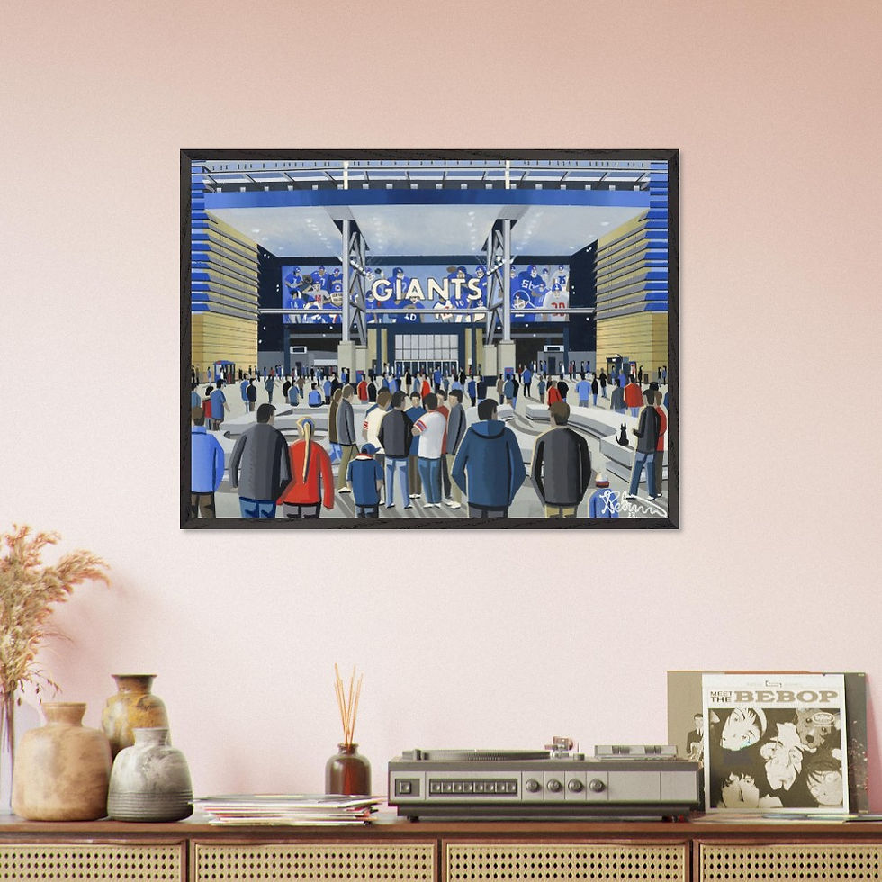 Thumbnail: New York Giants NFL Metlife  stadium framed art print canvas print poster printed ceramic mug by artist Andrew Robinson Andrew Robinson art  rugby NFL football soccer  stadium gifts art memorabilia andrewrobinsonart.com   stadium framed art print canvas print poster printed ceramic mug by artist Andrew Robinson Andrew Robinson art  rugby NFL football soccer  stadium gifts art memorabilia andrewrobinsonart.com  