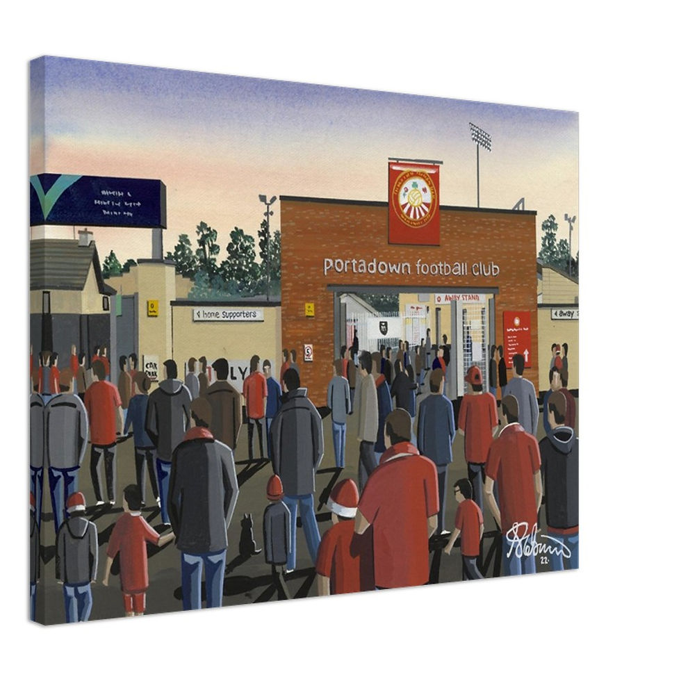Portadown F.C Shamrock Park Football Stadium. Wall Art. Canvas Print