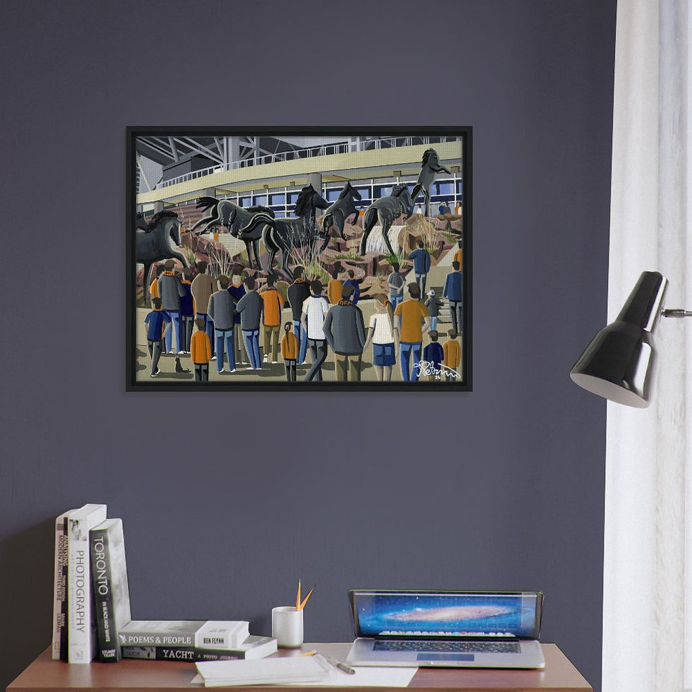 Thumbnail: Denver broncos NFL Football Stadium By Artist Andrew Robinson andrewrobinsonart.com, Andrew Robinson art .Framed Fine Art Prints, Posters, Canvas Prints, Framed canvas prints, Ceramic Mugs etc sport, football, rugby, NFL