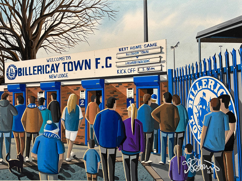 Billericay Town FC painting by artist Andrew Robinson Andrew Robinson art andrewrobinsonart.com