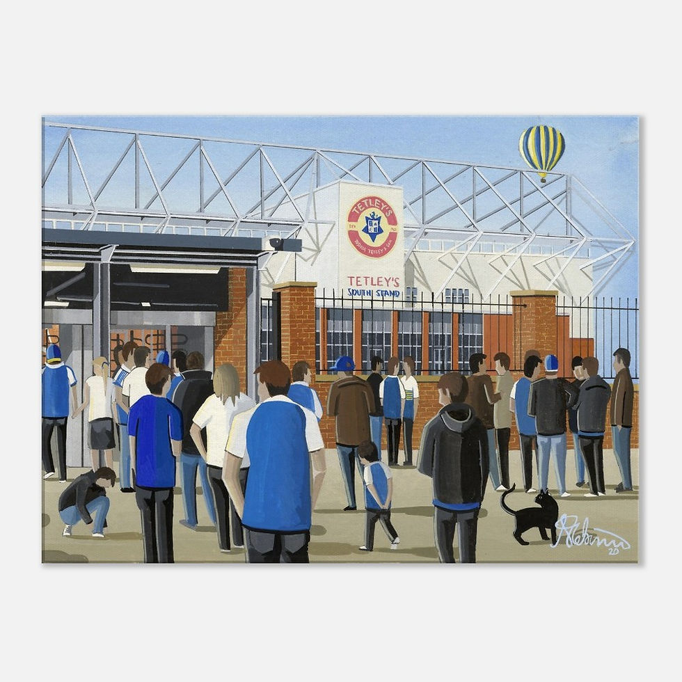 Thumbnail: Leeds Rhinos Rugby League Stadium  By Artist Andrew Robinson andrewrobinsonart.com, Andrew Robinson art .Framed Fine Art Prints, Posters, Canvas Prints, Framed canvas prints, Ceramic Mugs etc sport, football, rugby, NFL