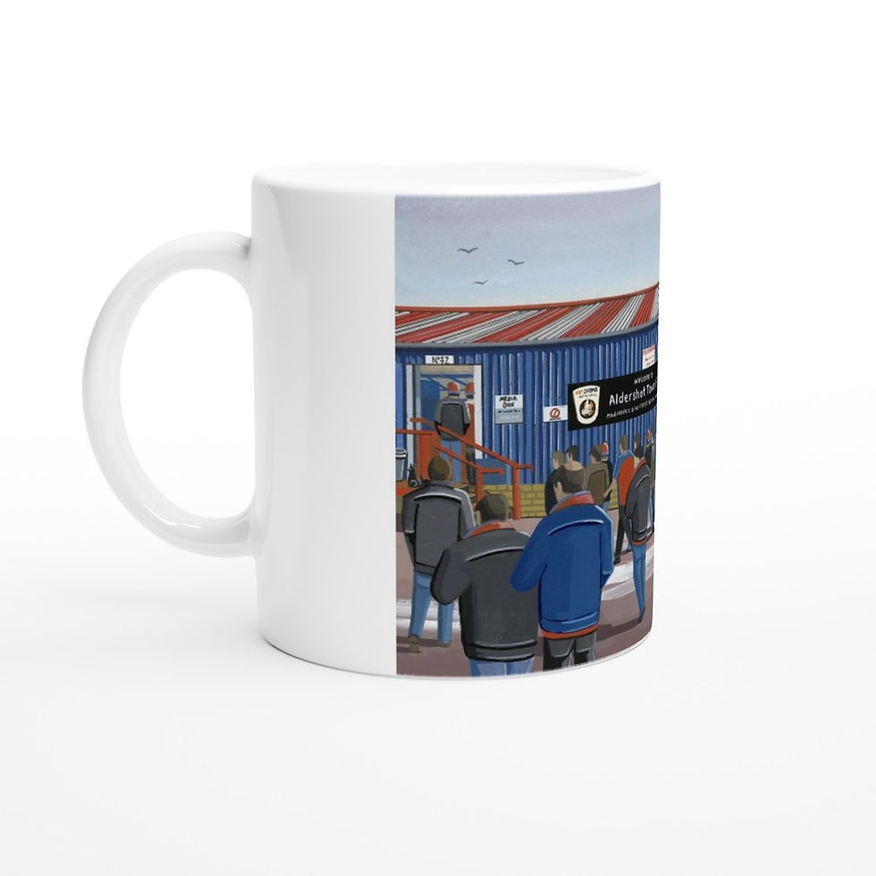 Aldershot Town F.C Recreation Ground, White 11oz Ceramic Mug.
