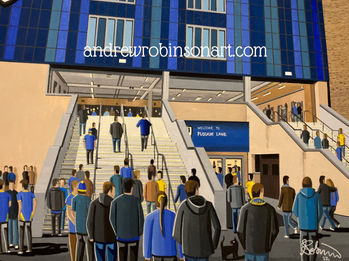 afc wimbledon plough lane andrewrobinsonart andrew robinson art football stadium art print