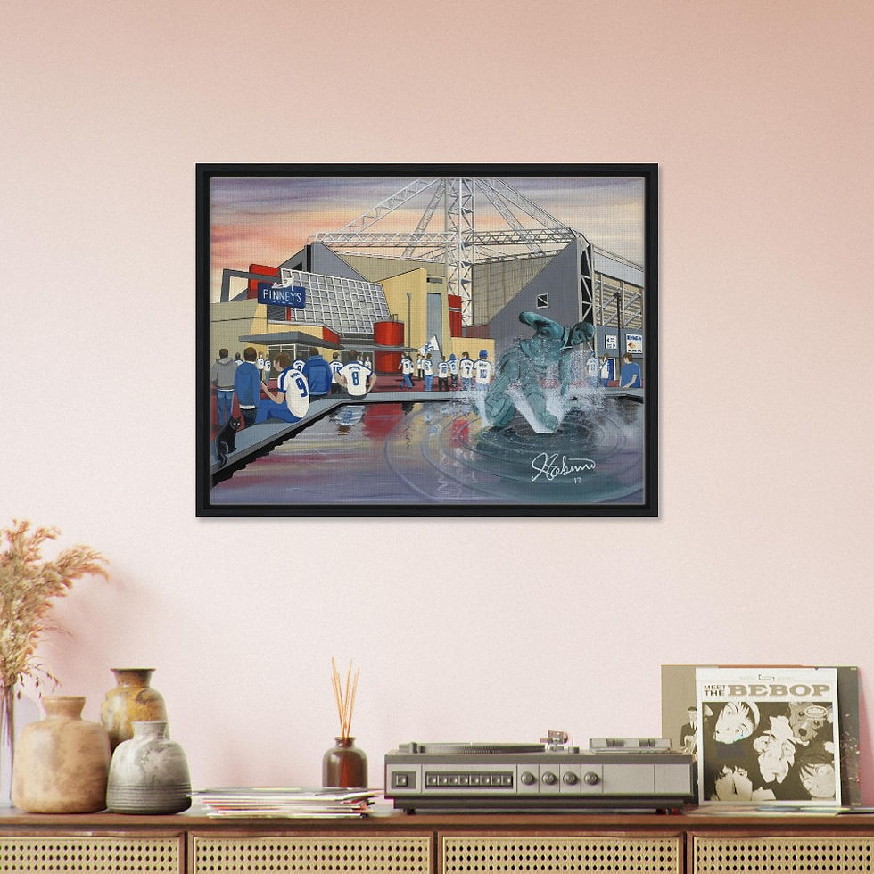 Thumbnail: Preston North End FC, Deepdale Football Stadium Scene by artist Andrew Robinson andrewrobinsonart.com. Available in fine art print, poster, canvas prints and mugs etc