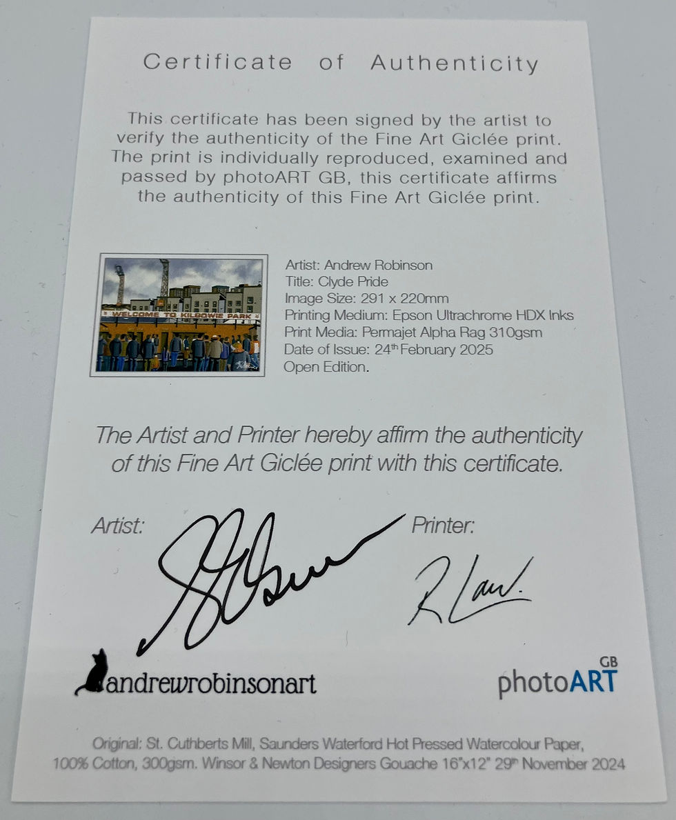 Thumbnail: Clydebank F.C, Retro Kilbowie Park football stadium art print, poster,canvas printFramed canvas and posters & mugs etc. Art print by artist Andrew Robinson. Andrewrobinsonart.com