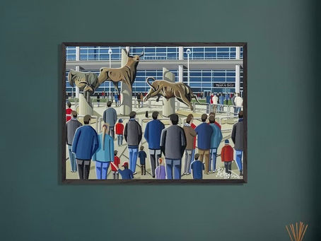 Houston Texans NFL stadium exterior Painting by artist Andrew Robinson andrewrobinsonart.com