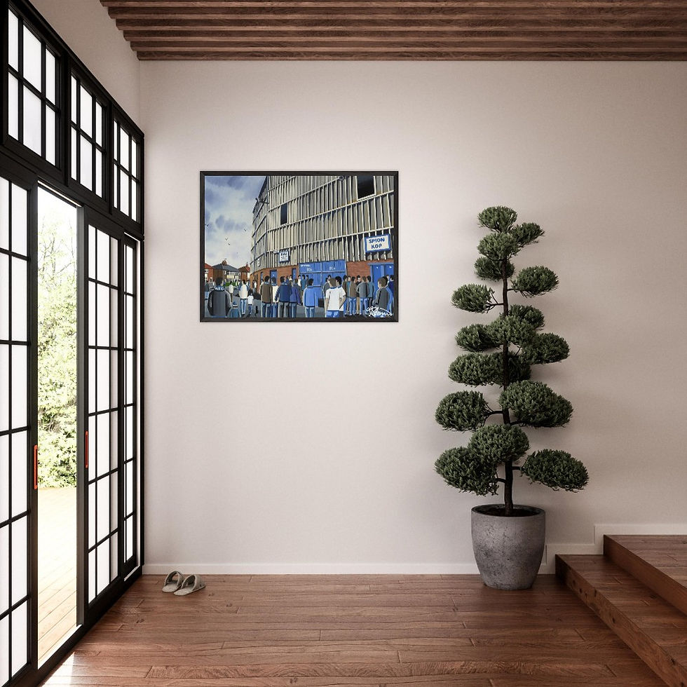 Thumbnail: Retro Preston Nort End Deepdale Stadium By Artist Andrew Robinson, Framed Fine Art  Prints, Posters, Canvas Prints, Framed canvas prints, Ceramic Mugs. andrewrobinsonart.com