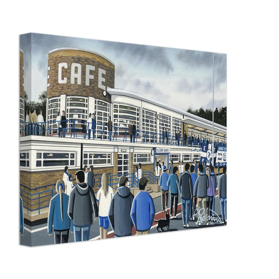 Enfield Town F.C Football Canvas Print. Queen Elizabeth II Stadium Wall Art Gift
