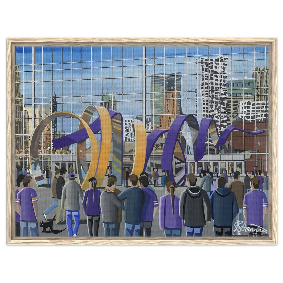 Thumbnail: Minnesota Vikings NFL Football Stadium By Artist Andrew Robinson andrewrobinsonart.com, Andrew Robinson art .Framed Fine Art Prints, Posters, Canvas Prints, Framed canvas prints, Ceramic Mugs etc sport, football, rugby, NFL