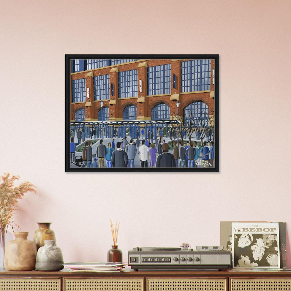 Thumbnail: Indianapolis Colts NFL Football Stadium By Artist Andrew Robinson andrewrobinsonart.com, Andrew Robinson art .Framed Fine Art Prints, Posters, Canvas Prints, Framed canvas prints, Ceramic Mugs etc sport, football, rugby, NFL