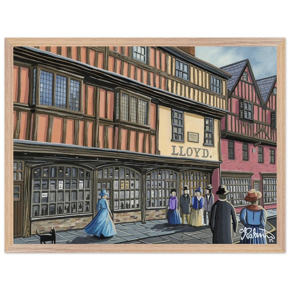 Thumbnail: Gloucester Westgate Cityscape Landmark Framed Art Poster. Museum Quality Paper