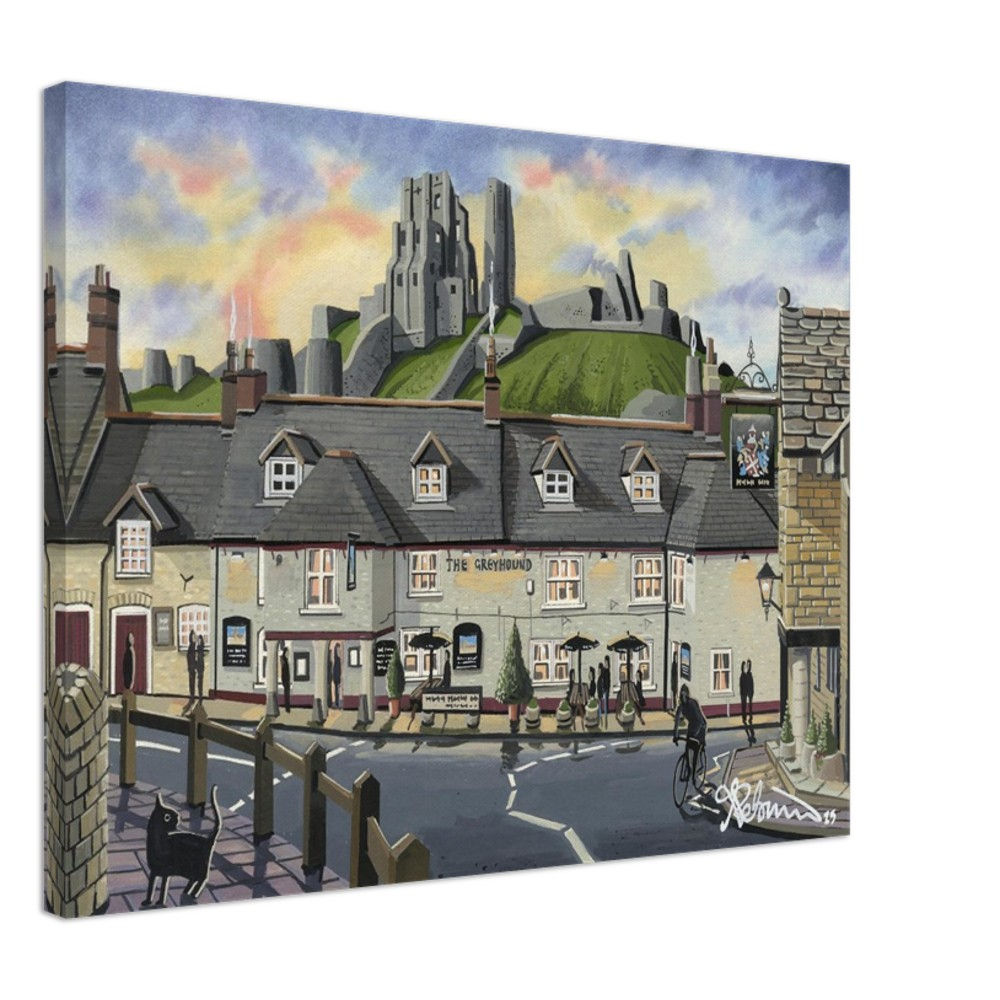 Corfe Castle. Canvas Print. Rural Landscape Landmark Wall Art Gift