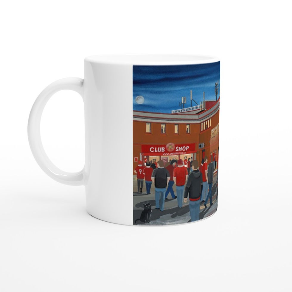 Walsall F.C, Bescot Stadium White 11oz Ceramic Mug.